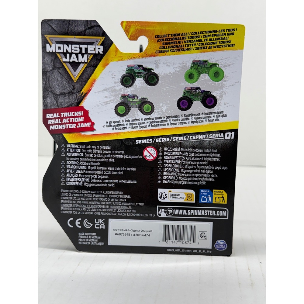 Monster Jam Grave Digger 1:64 Scale Die-Cast Truck Series 01 Spin Master New - Picture 2 of 2